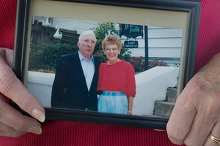 A photo of John Updike and Norita King taken in 1989. That year he returned to Shillington to arrange his mother&#0039;s funeral.