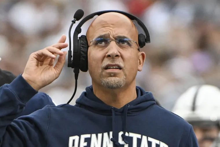 Penn State coach James Franklin says of his new play callers on offense: "I think we’re a little bit more collaborative right now than what we have been here recently."
