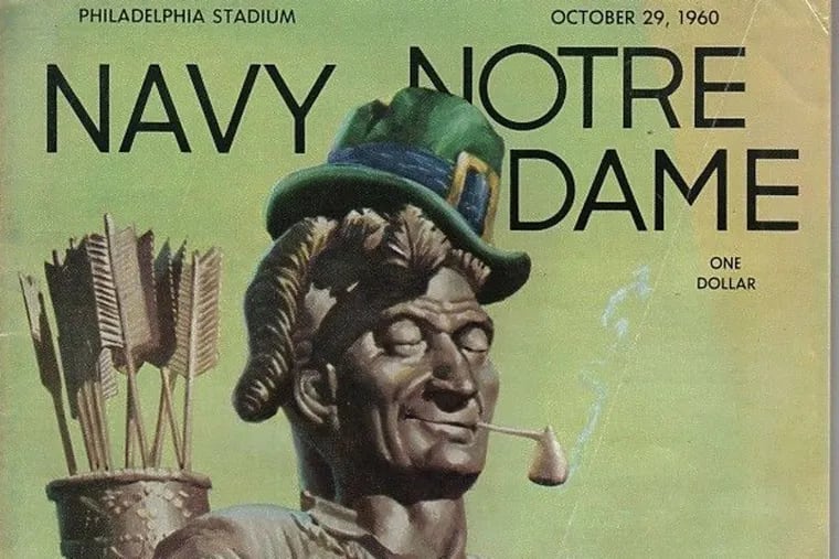 Photo of a Notre Dame-Navy program from Oct. 29, 1960, the only game
Notre Dame ever lost out of 16 in Philadelphia.