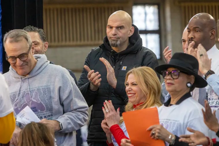 Senator John Fetterman, who this week sought hospital care for depression, recently attended at the 28th Annual Martin Luther King Day of Service at Girard College on Monday, January 16, 2023.