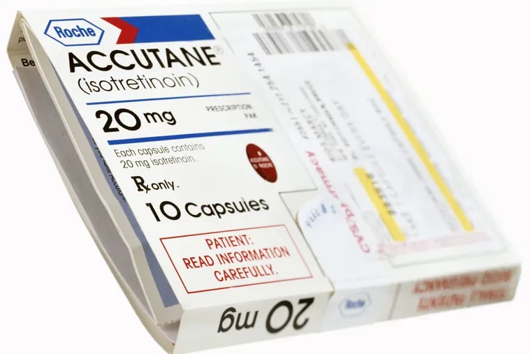 A file photo of a package of Accutane acne treatment. The manufacturer, Hoffmann-La Roche, stopped selling it in 2009, but generic versions of the drug are now on the market.