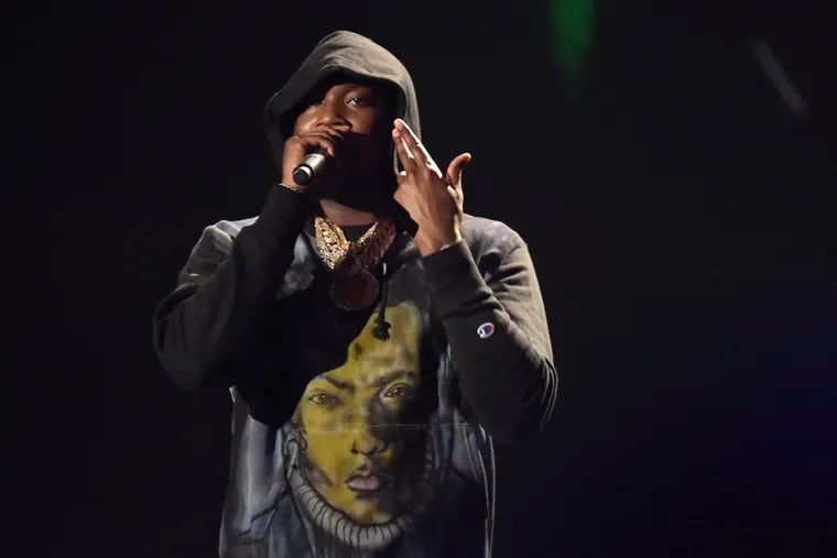 Meek Mill performs "Stay Woke" at the BET Awards at the Microsoft Theater on Sunday, June 24, 2018, in Los Angeles.