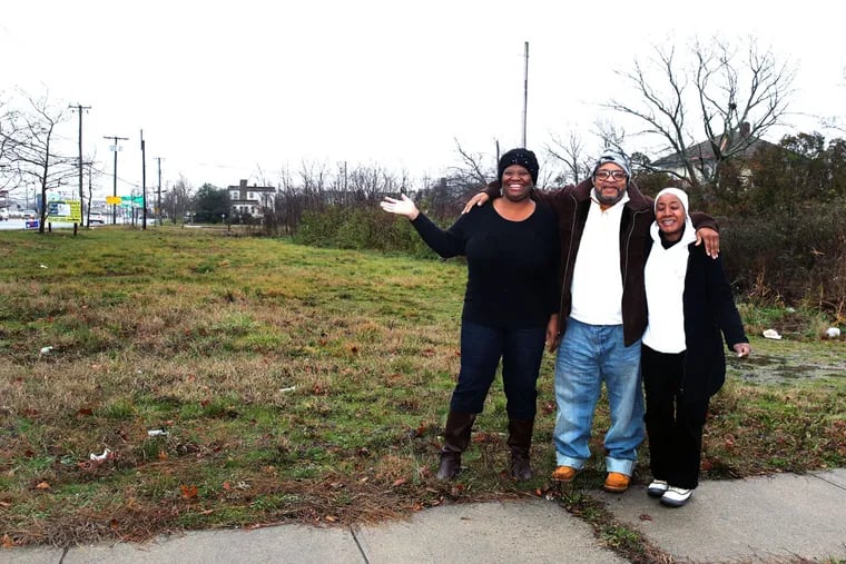 From left, Deacon Angela Phillips, Pastor Kenneth Applewhite and Minister Annette Speights at the future site of the City of Hope Worship Outreach Center at 7900 Black Horse Pike in Egg Harbor Township.