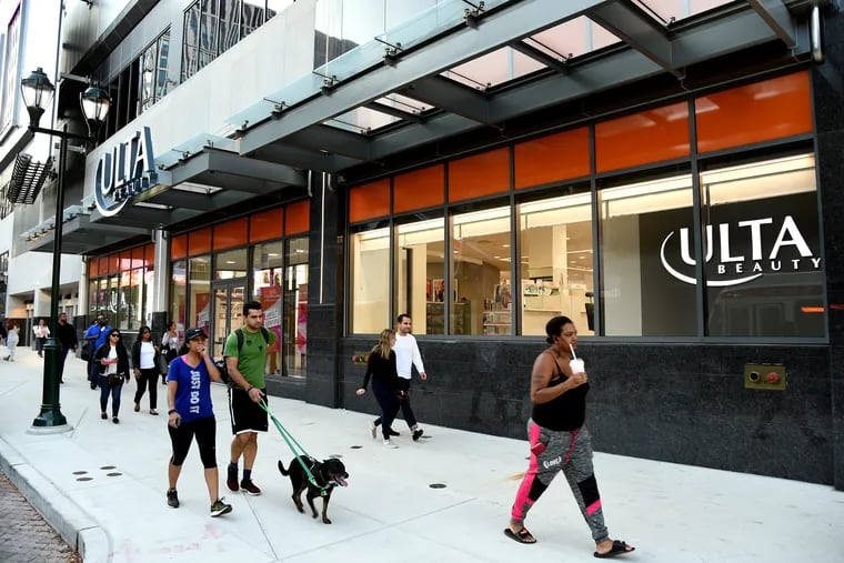 The Ulta on Market has street-facing stores in the Fashion District on Market Street September 19, 2019, for an architecture review of the renovations, so the focus is on how the building has been changed.