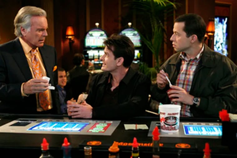 With Robert Wagner (left) as guest star, Charlie Sheen (center) and Jon Cryer had best get ready to seek new employment.