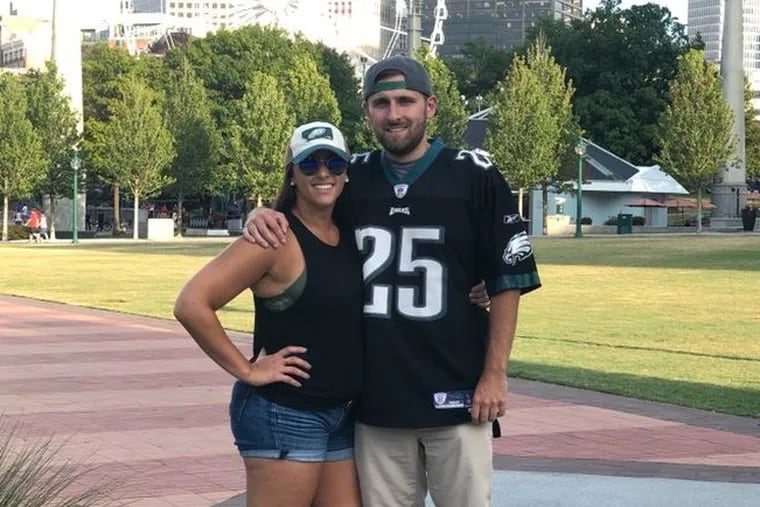 Rachel Sclarsky with her fiance, Michael, in Atlanta in September 2019. The city towed her legally parked car to an illegal spot while she was gone and is insisting, 10 months later, that she pay more than $300 in parking tickets.