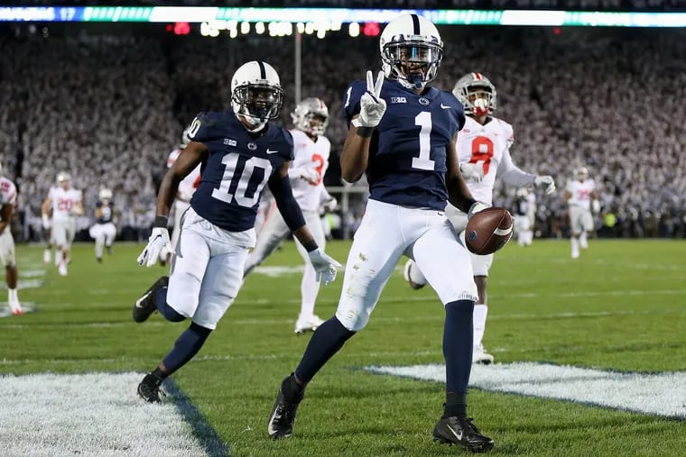 K.J. Hamler likes to have fun while playing football — something head coach James Franklin considers a good example of positive leadership.