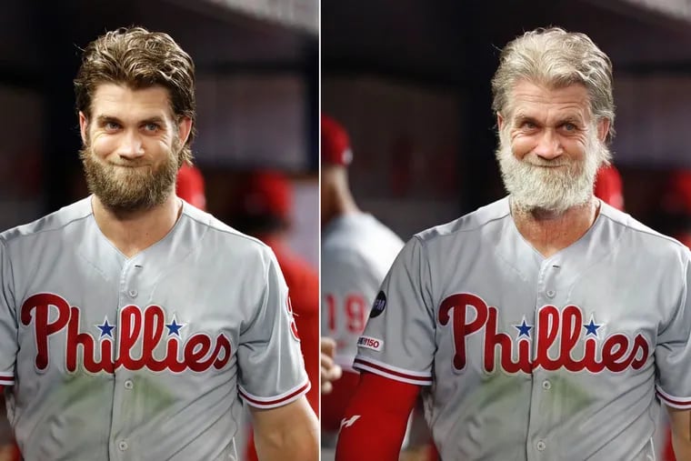 Bryce Harper, as aged by FaceApp.