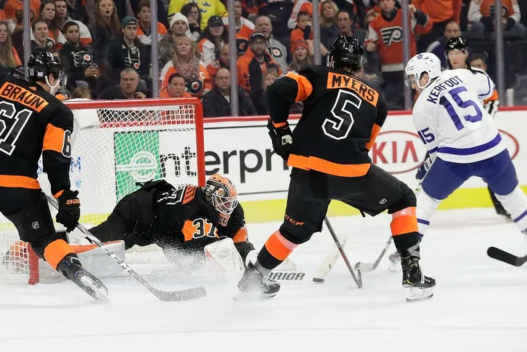 Goalie Brian Elliott and the Flyers, who lost to the Maple Leafs in a shootout on Nov. 2, get a chance at revenge tonight in Toronto (7 p.m., NBCSP).