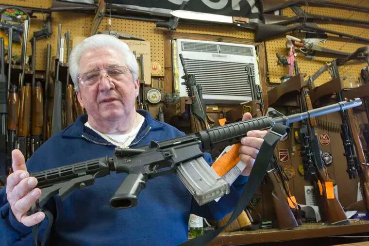 Fred Delia of Delia's Gun Shop in Philadelphia, where guns sales have been brisk.