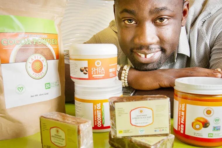 Ken Okugbeni, founder of Lafiya Foods, an organic food and personal car product company based in Philadelphia. ( ALEJANDRO A. ALVAREZ / STAFF PHOTOGRAPHER )