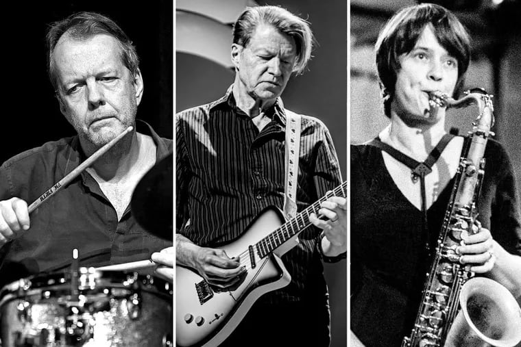 Nels Cline's Consentrik Quartet plays a three-show residency at Solar Myth in South Philly this weekend. From left to right:  Tom Rainey, Nels Cline, Ingrid Laubock, and Chris Lightcap.