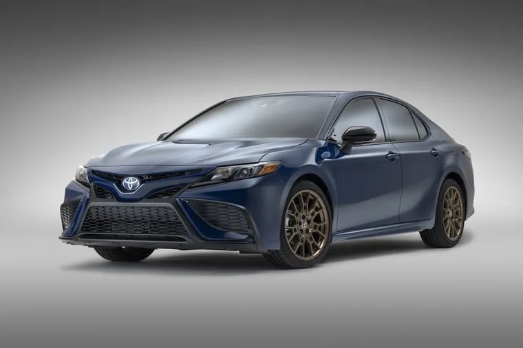 The Toyota Camry Hybrid XSE keeps its aggressive look for the 2023 model year.