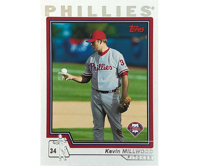 Topps begin using WHIP on the back of its baseball cards in 2004, as you can see on this Kevin Millwood card.