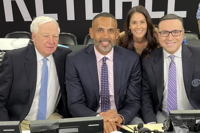 This year's NCAA men's basketball tournament marks the debut of CBS and TNT Sports' new lead broadcast team. From left to right: analysts Bill Raftery and Grant Hill, reporter Tracy Wolfson, and play-by-play voice Ian Eagle