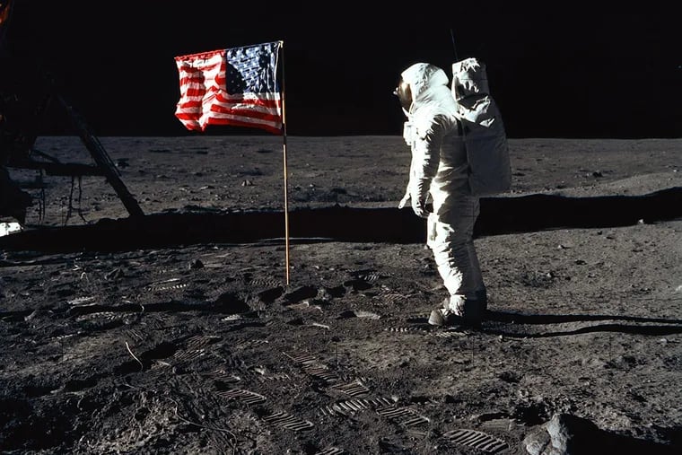Astronaut Edwin "Buzz" Aldrin stands on the moon during the Apollo 11 mission on July 20, 1969.