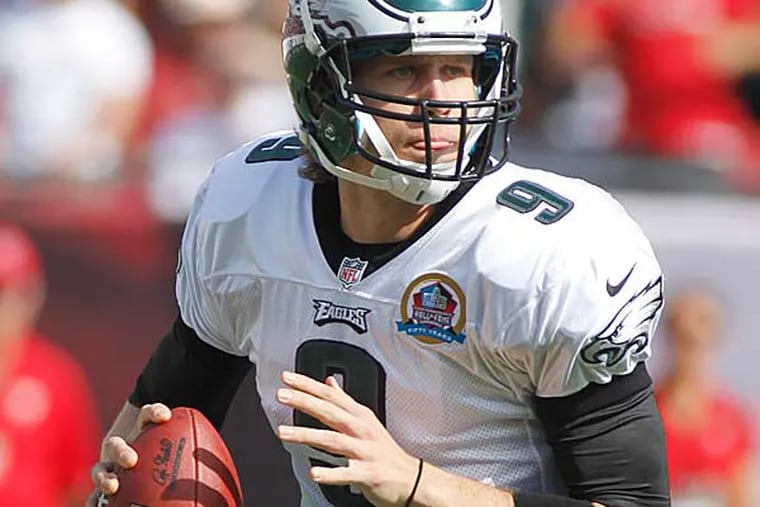 The Nick Foles Development Thermometer will get a true test Thursday against a big-boy NFL defense. (Reinhold Matay/AP)