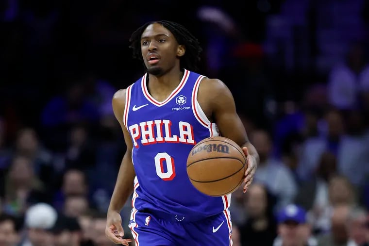 Sixers guard Tyrese Maxey's competed in the Skills Challenge at All-Star Weekend in Indianapolis.