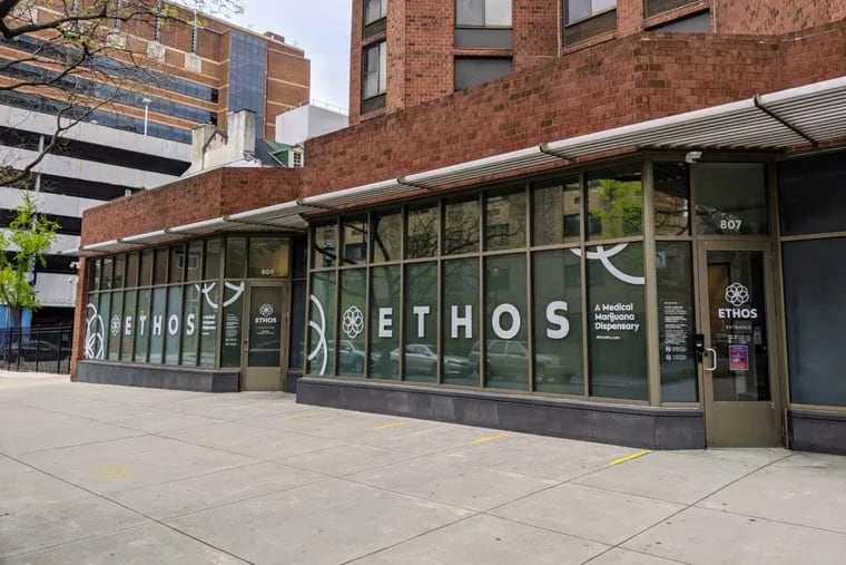 The Ethos medical marijuana dispensary at 7th and Locust Streets. Ethos has partnered with Thomas Jefferson University to conduct cannabis research.