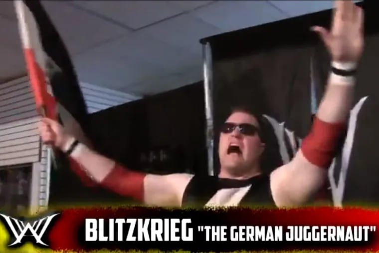 Kevin Bean, a grade-school teacher in Montgomery County, has performed as "Blitzkrieg" for professional wrestling organization based in Pennsylvania.