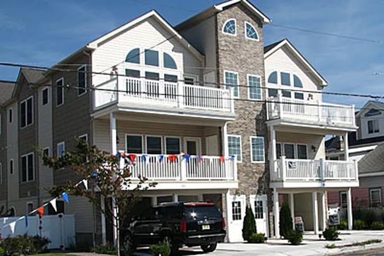 A front view of Bayshore Group LLC’s Harbor Cove condominium development, which consists of two buildings of four units at 429 W. Montgomery Ave. in Wildwood.