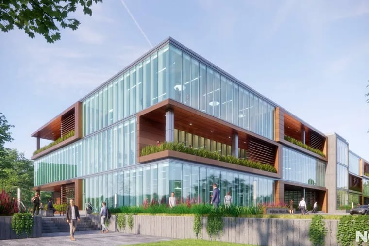 A rendering of The Aire, a "healthy" office complex planned in suburban Philadelphia.