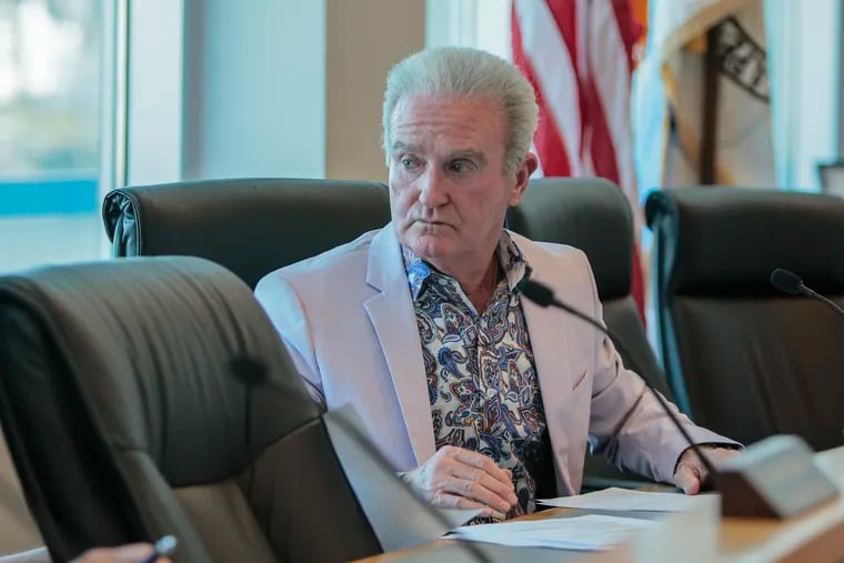 Wildwood Mayor Pete Byron the bi-monthly commissioners meeting. Wednesday, April 12, 2023. Bryon resigned from office Thursday, Sept. 21.