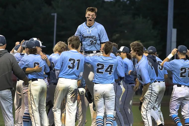 Shawnee, the No. 1 seed in S.J. 4, celebrates after winning Diamond Classic title.
