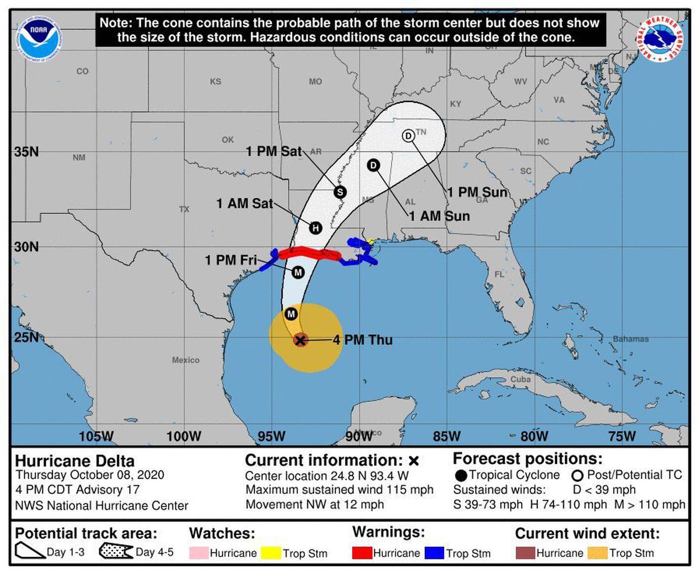 Hurricane Delta set for Gulf Coast landfall Friday; soaking likely for Philly Sunday into Tuesday