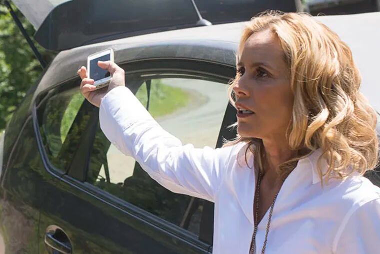 Will Harris  and Maria Bello in a scene from Lifetime’s Stephen King movie  “Big Driver”