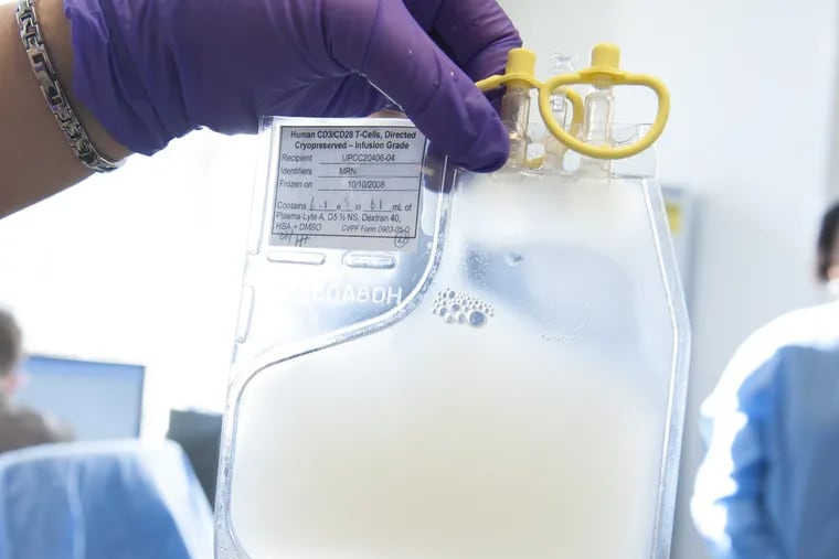 After Novartis genetically engineers each patient's T cells to attack blood cancer cells, the product, Kymriah, is shipped in a bag to the hospital where the one-time therapy is given intravenously.