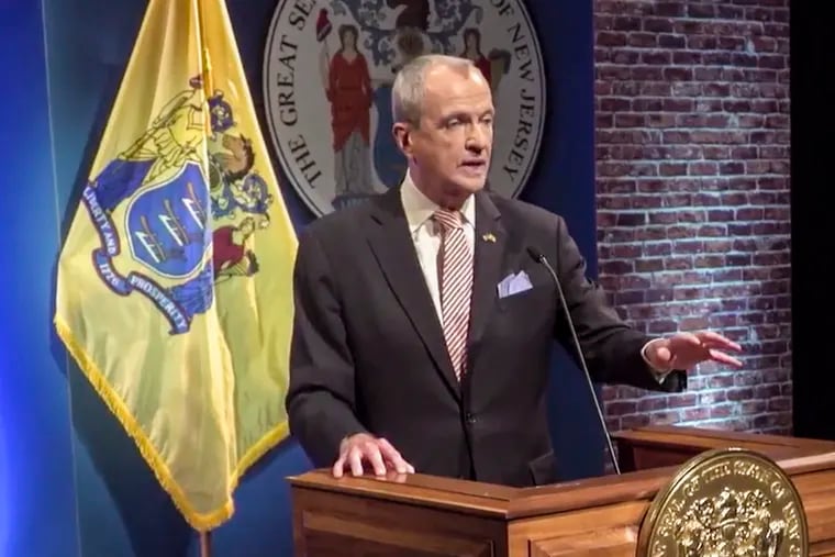 This image taken from video shows New Jersey Gov. Phil Murphy.
