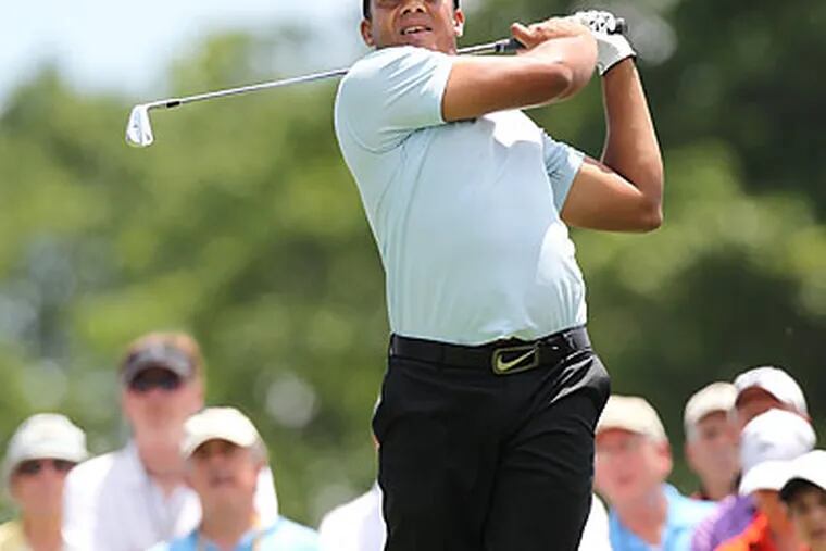 Jhonattan Vegas, a native of Venezuela, is one shot off the lead at the AT&T National. (Michael Bryant/Staff Photographer)