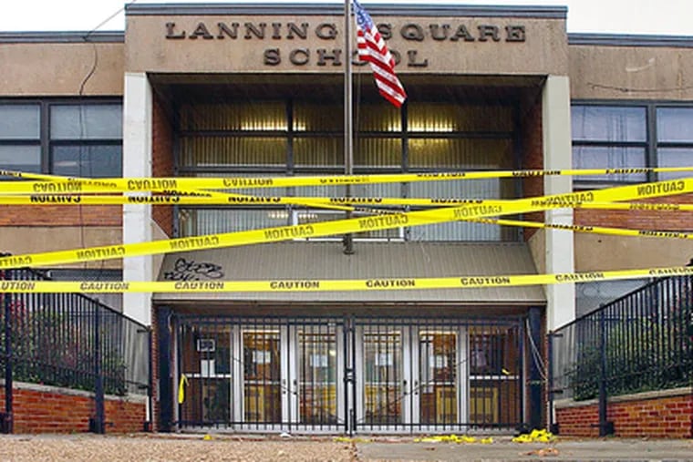 The Lanning Square Elementary School in  Camden was closed in 2002 after engineers determined the building could fall. (John Costello / Staff photographer, file)