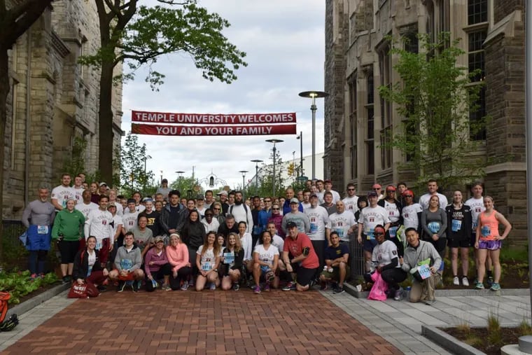 The Temple Broad Street Run team organized by Fox School professor Michael McCloskey.