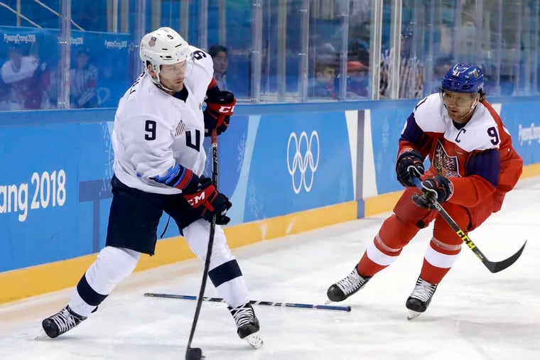 Brian O'Neill (left), who played at the 2018 Games in Pyeongchang, is back with Team USA for the 2022 Olympics in Beijing.