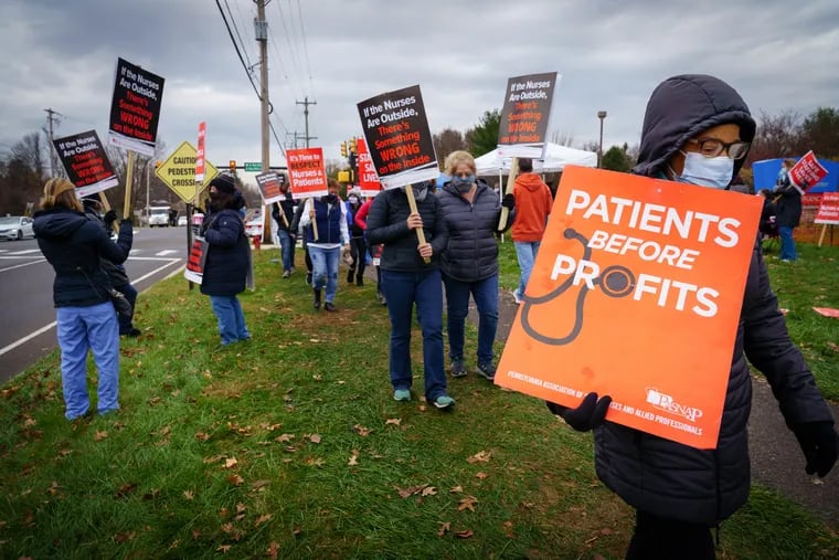 Registered nurses in Bucks County protesting last fall over COVID-19 working conditions. A new study has found strong support from U.S. businesses for a national paid leave policy after months of navigating the coronavirus pandemic and the ensuing recession.