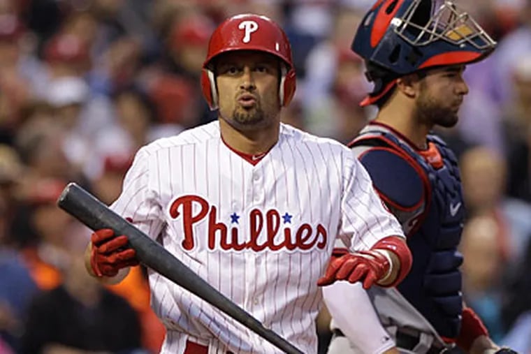 "I want him to stay back and take better cuts at the ball," Charlie Manuel said about Shane Victorino. (Matt Slocum/AP)