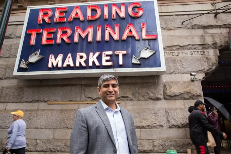 Anuj Gupta, general manager of the Reading Terminal Market, shown here outside the market.