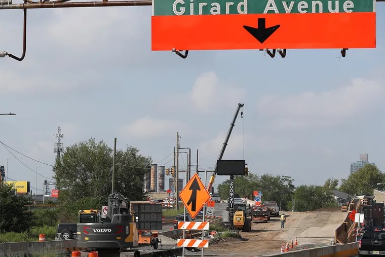 Construction continues around the Girard Avenue I-95 ramp in Philadelphia.