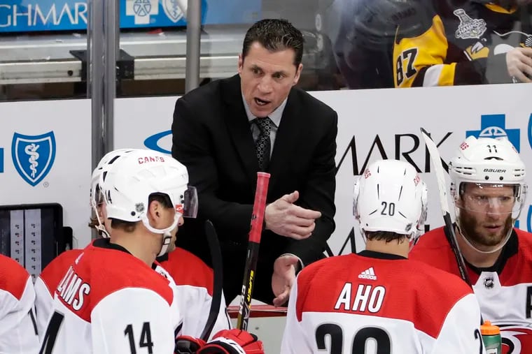 Former Flyer Rod Brind'Amour ended Carolina's playoff drought. His first playoff series as a coach will be against the defending-champion Capitals.