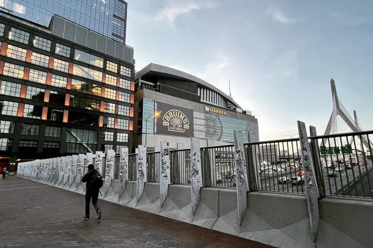 TD Garden is located on the fringes of Boston's downtown, overlooking the I-93 highway. A group of new high rises screens the view of the arena from Causeway Street.