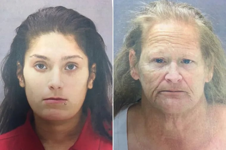 Chasidy Demi Ramos (left), 25, of Bristol, and Robin Lynn Soto (right), 52, of Levittown, allegedly cased Porfirio's Pizza and Pasta II in Middletown.