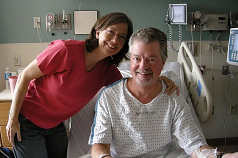 The author and her husband just before his first surgery for a brain tumor in October 2007.