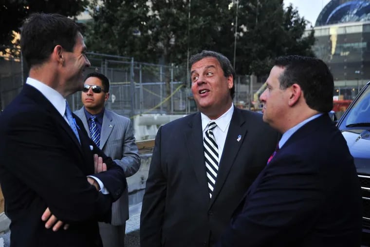 An image that became a prosecution exhibit shows (from left) Bill Baroni, Gov. Christie, and David Wildstein.