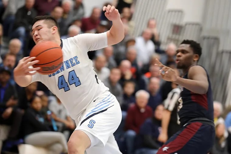 Shawnee’s Dylan Deveney recorded 23 points Monday as he and his brother, Connor, made a combined eight three-pointers in the South Jersey Group 4 final. Pictured is Dylan Deveney against Eastern in the South Jersey Group 4 semifinals on Saturday.