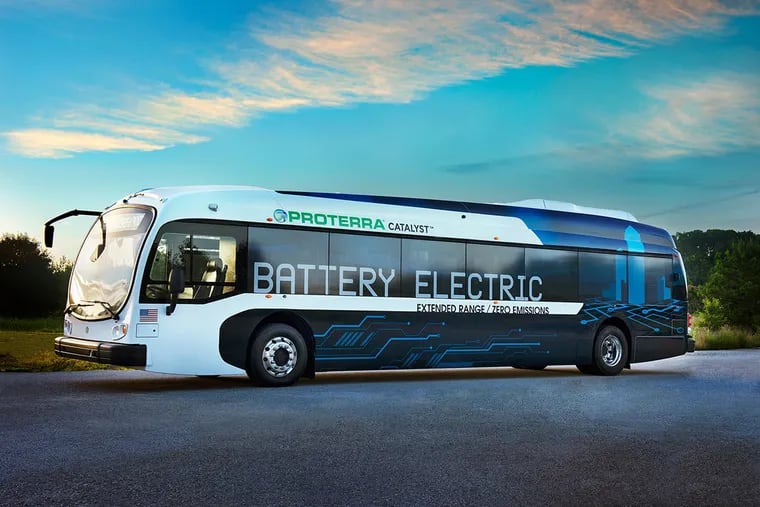 An electric bus from Proterra. SEPTA is buying 25 of the electric buses for $900,000 from the California-based manufacturer.