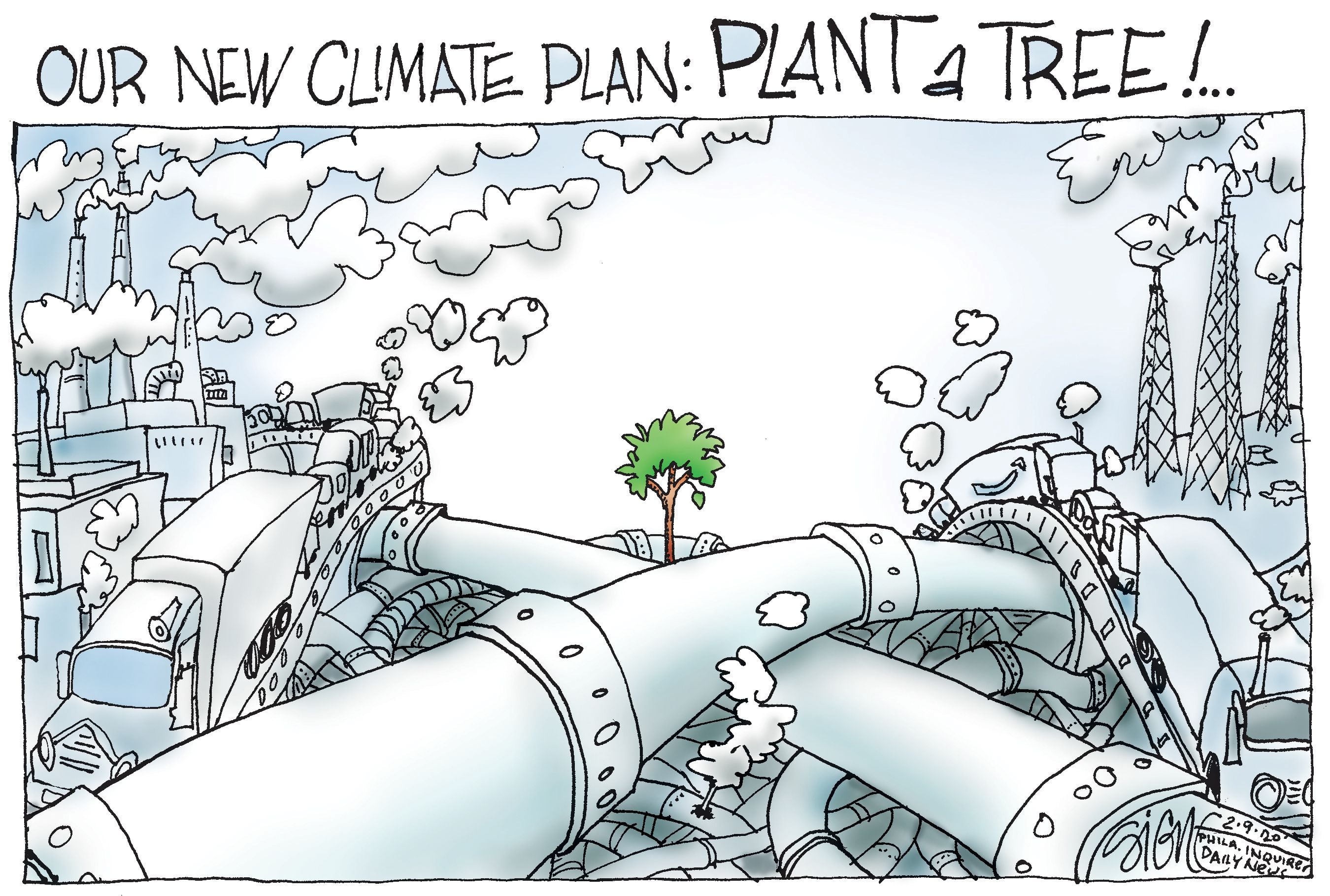 Political Cartoons: Trees to stop climate change?