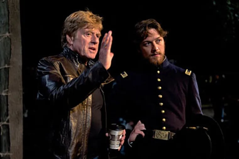 Robert Redford with James McAvoy in "The Conspirator." (Photo / Claudette Barius)