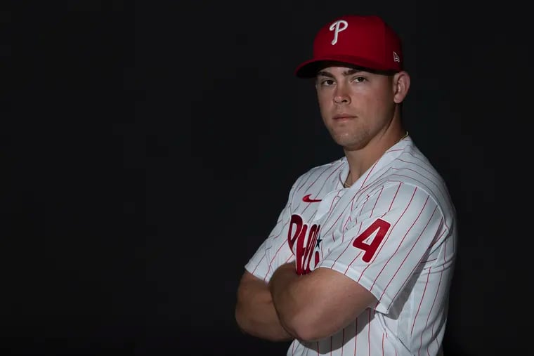 Beefed-up Scott Kingery at 2020 Phillies spring training.